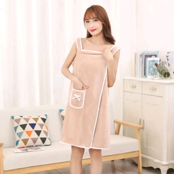 Women’s Bath Towel Dress Wrap With pocket - multicolour