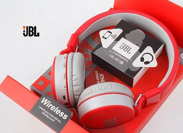 JBL Harman Ms-881 Wireless Bluetooth Headphone - Red