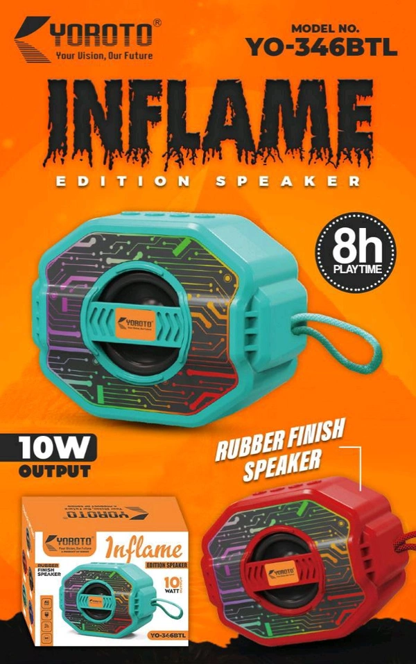 Yoroto Inflame Bluetooth Speaker – Powerful Sound, Sleek Design - Red