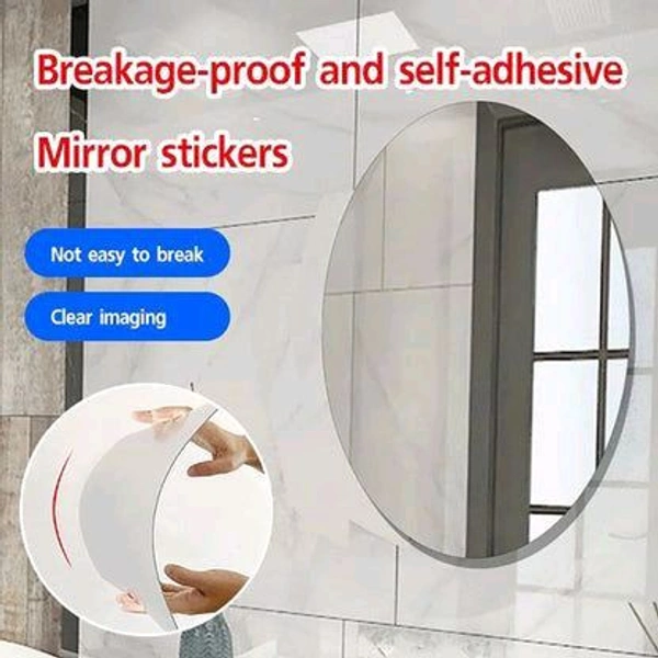Self-Adhesive Mirror Unbreakable Sticker - Round Small