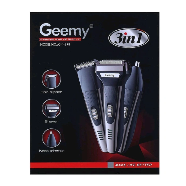 Geemy 3 in 1 Trimmer - Grooming Kit GM-598