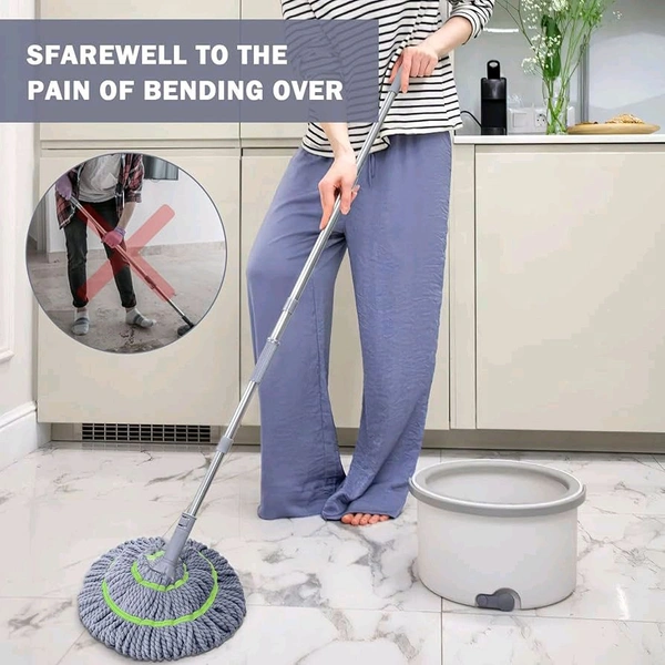 Indian Gadzet 360° Rotating Microfiber Floor Cleaning Mop - Gray