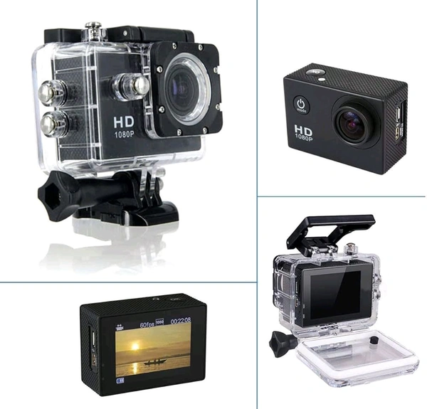 Full HD 1080p Sports Action Waterproof Camera - Black