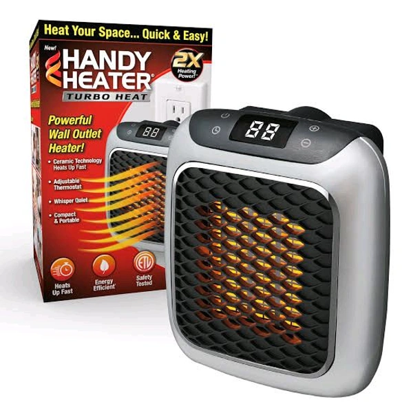 ✂️ HANDY HEATER Turbo Heat – Portable Wall Plug Space Heater (2X Heating Power)