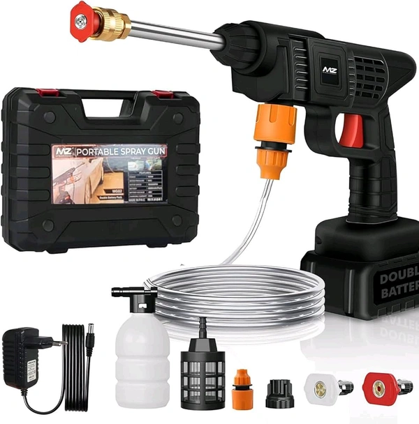 🔫 MZ Portable Cordless High Pressure Cleaning Spray Gun with Double Battery