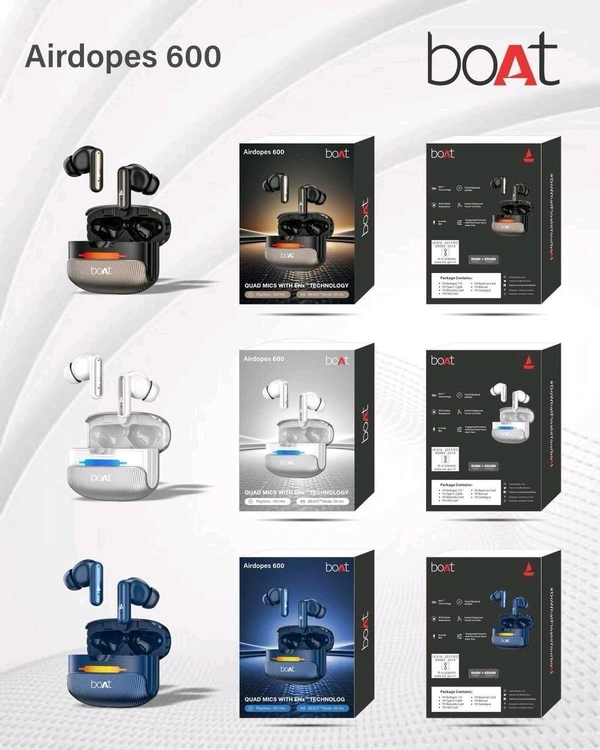 Boat 🎧 boAt Airdopes 600 | True Wireless Earbuds with ENx™ Technology & Beast Mode - Black