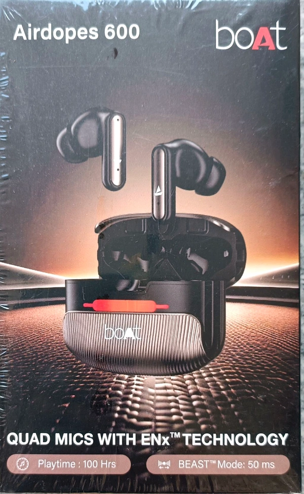 Boat 🎧 boAt Airdopes 600 | True Wireless Earbuds with ENx™ Technology & Beast Mode - Black