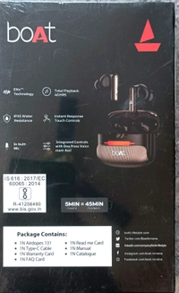 Boat 🎧 boAt Airdopes 600 | True Wireless Earbuds with ENx™ Technology & Beast Mode - Black