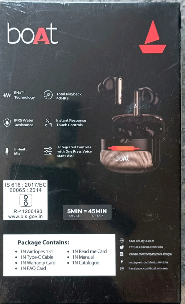 Boat 🎧 boAt Airdopes 600 | True Wireless Earbuds with ENx™ Technology & Beast Mode - Black