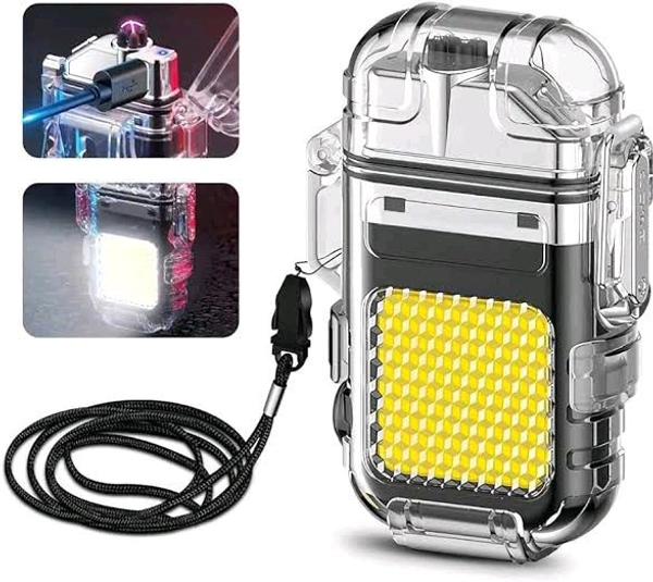 🔦 Electric Lighter With LED Torch Light Rechargeable (2-in-1)