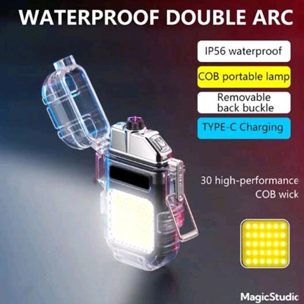 🔦 Electric Lighter With LED Torch Light Rechargeable (2-in-1)