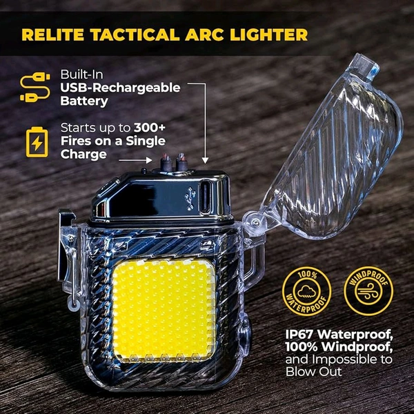🔦 Electric Lighter With LED Torch Light Rechargeable (2-in-1)