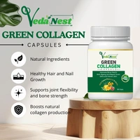 Vedanest Green Collagen Capsules for Hair, Skin and Nail Support, 30 Count, Natural Herbal Supplement (Buy 1 and Get 1)