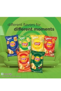 Frito-Lay. Lays American Style Cream & Onion - 52.9 gm. - Green, 40 gm.