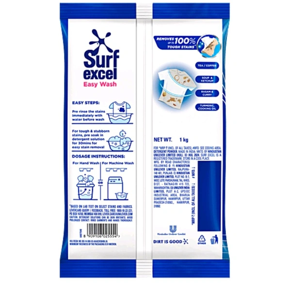 Hindustan Unilever Limited. Surf Excel Easy Wash - 1Kg.