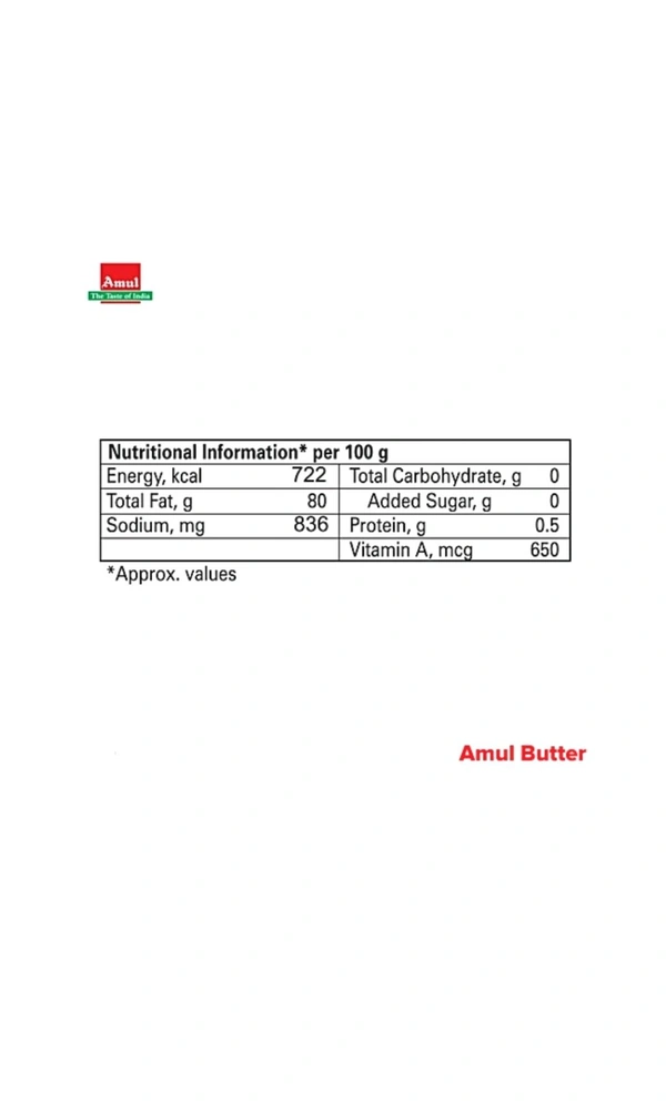 Amul. Amul Pasteurised Butter - 100 gm.