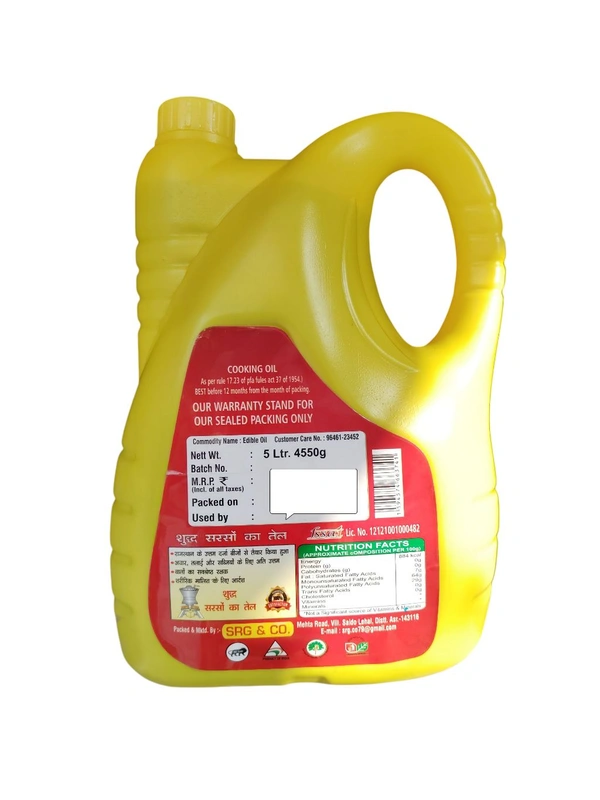 SRG Co. SRG Pure Mustard Oil - 5 Ltr.