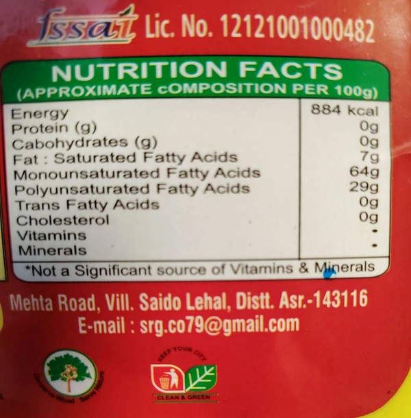 SRG Co. SRG Pure Mustard Oil - 5 Ltr.