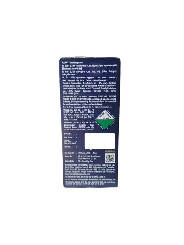 Brillon Consumer Products Pvt. All Out Ultra Refill - 45 ml.