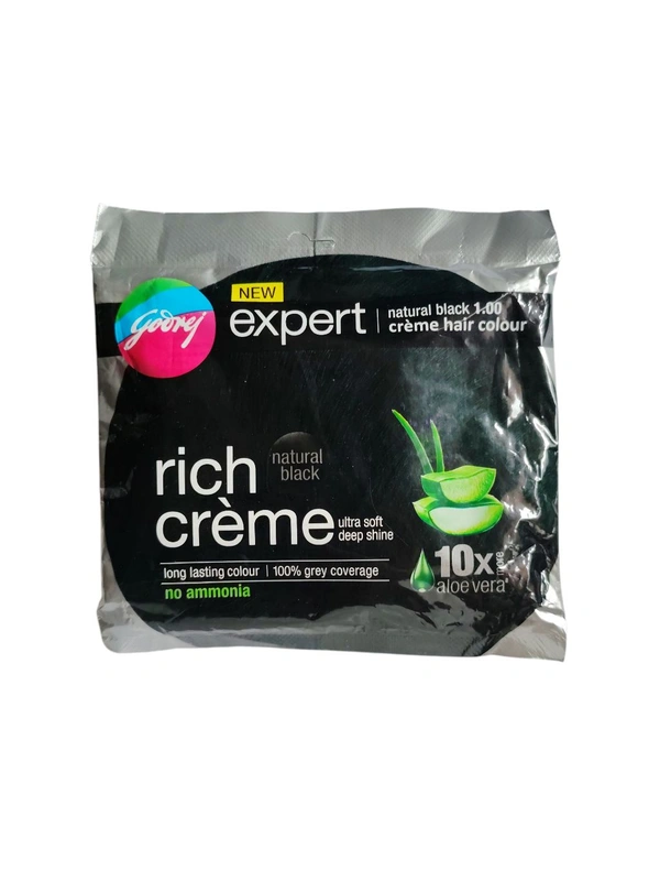 Godrej. Expert Rich Crème Natural Black Hair Colour 20 gm + 20 ml.