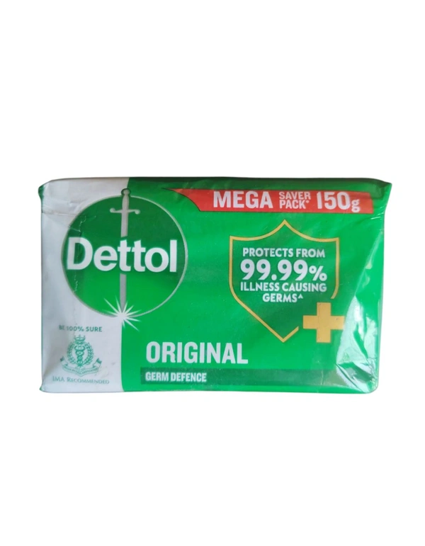 Reckitt. Dettol Orignal Germ Defence Soap - Pack Of 4 × 150 gm = 600 gm.