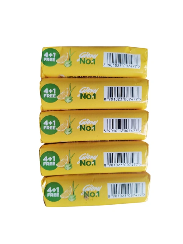 Godrej. No.1 Lime Aloe Vera Soap - 4 Units × 100 gm + 1 Unit Free = 500 gm.
