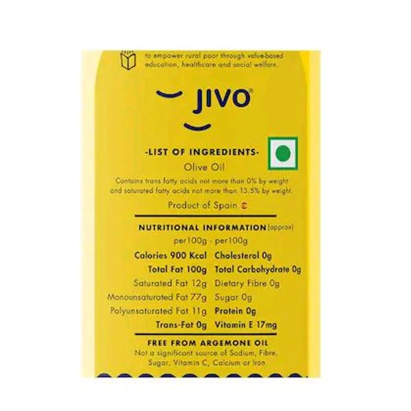 Jivo Wellness Pvt. Ltd. Jivo Extra Light Olive Oil - 1 Ltr.