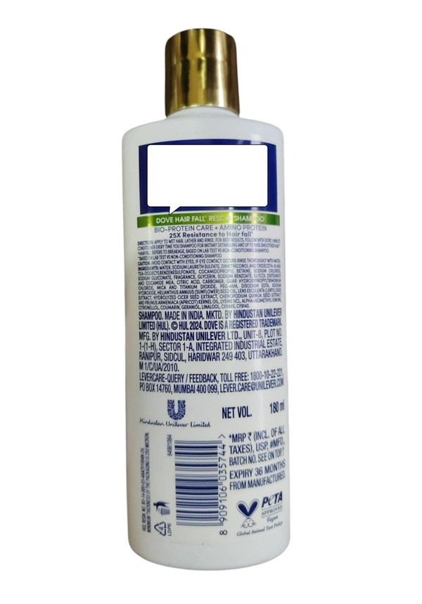 Hindustan Unilever Limited. Dove Hair Fall Rescue Shampoo - 180 ml 
