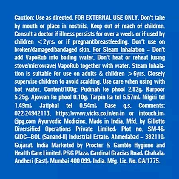 P&G. Vicks Vapo Rub - 10 ml.
