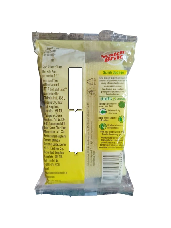 3M India. Scotch-Brite Scrub Sponge - 1N.