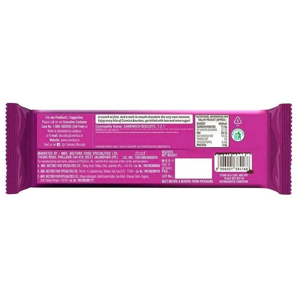 Mrs. Bector's Cremica. Cremica Bourbon Chocolate Biscuit - 93 gm.