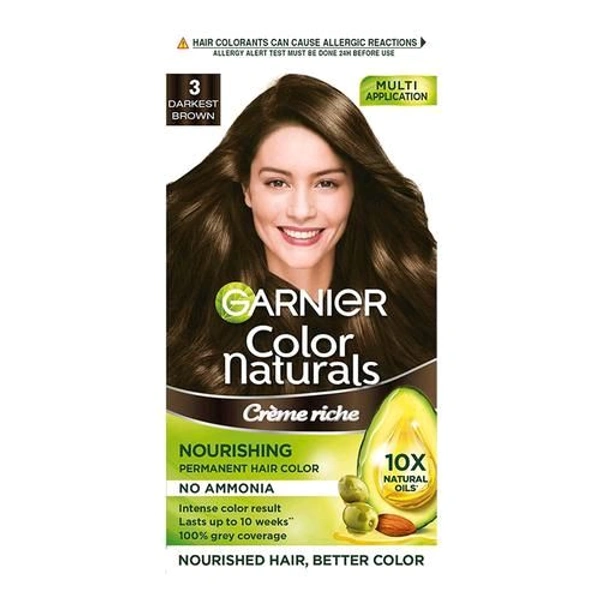 L'Oréal. Garnier Natural Darkest Brown Hair Colour No. 3 - 70 ml + 60 gm.