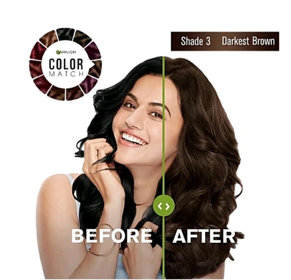 L'Oréal. Garnier Natural Darkest Brown Hair Colour No. 3 - 70 ml + 60 gm.