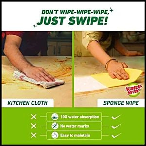 3M India. Scotch-Brite Sponge Wipe 20 × 17.5 cm - 1 N.