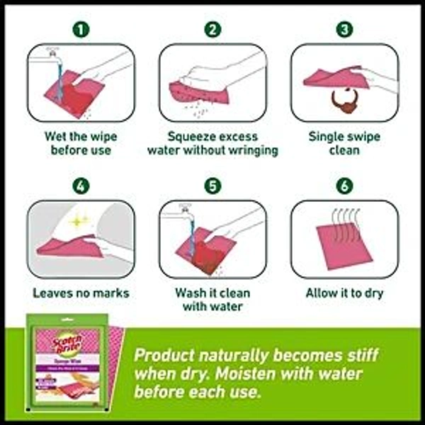 3M India. Scotch-Brite Sponge Wipe 20 × 17.5 cm - 1 N.