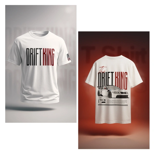 DRIFT KING (WHITE EDITION) Over-Size TEE.