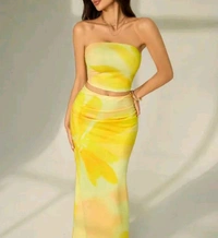 Floral Yellow Co-ord set | Women |  - Laser Lemon, M