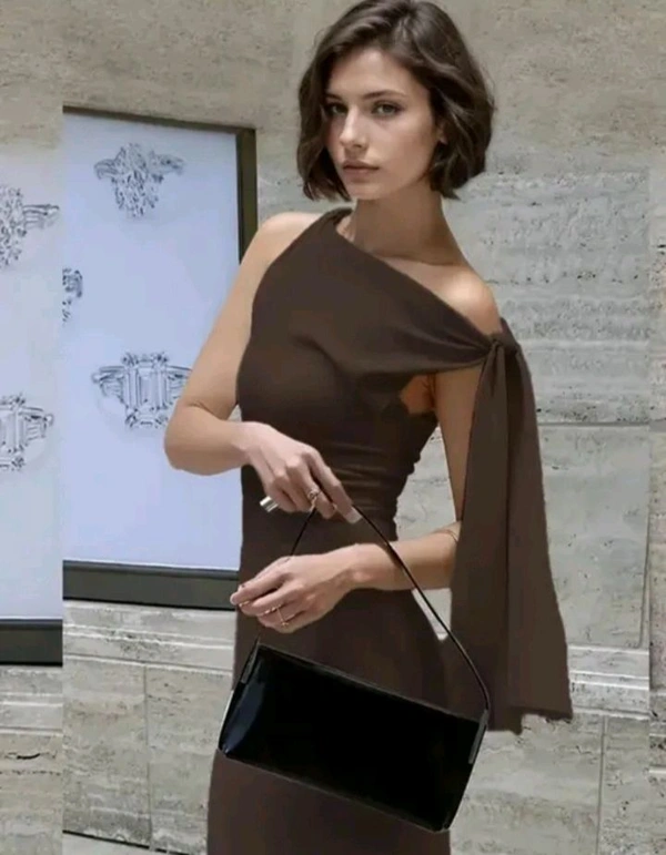 SPIVOZ Classy Bodycon Dress For Women  - Irish Coffee, XS
