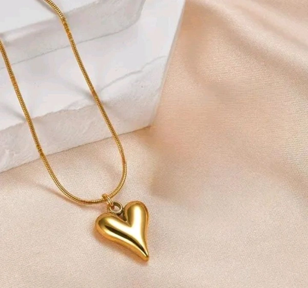 Gold Heart Anti Tarnish stainless Steel Pendant  - Husk