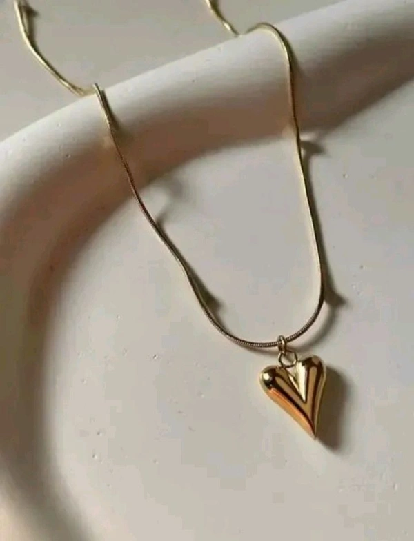 Gold Heart Anti Tarnish stainless Steel Pendant  - Husk