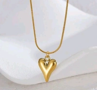 Gold Heart Anti Tarnish stainless Steel Pendant  - Husk