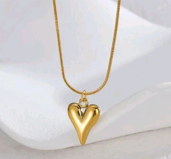 Gold Heart Anti Tarnish stainless Steel Pendant  - Husk