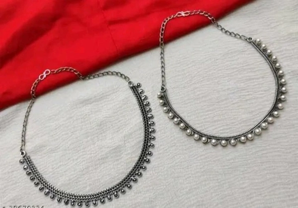 Oxidized Silver Choker Combo