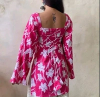 Corset Back Short Kurti  - Xs, Cerise