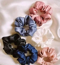 Premium Satin Scrunchies | Pack Of 6 - Medium