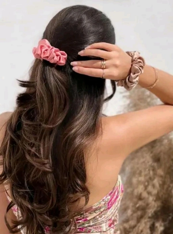 Premium Satin Scrunchies | Pack Of 6 - Medium