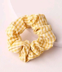 Blush Check Hair Scrunchies / Pack Of 6 - Medium
