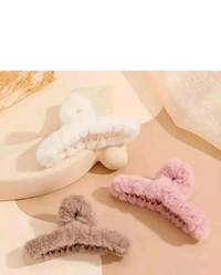 Pack Of 6 Fur Claw Clips 