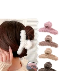 Pack Of 6 Fur Claw Clips 