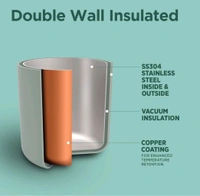 Milton Aura Hot & Cold Water Bottle 500 Ml - Black